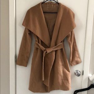 Olivia Pope Camel colored wrap jacket NWOT